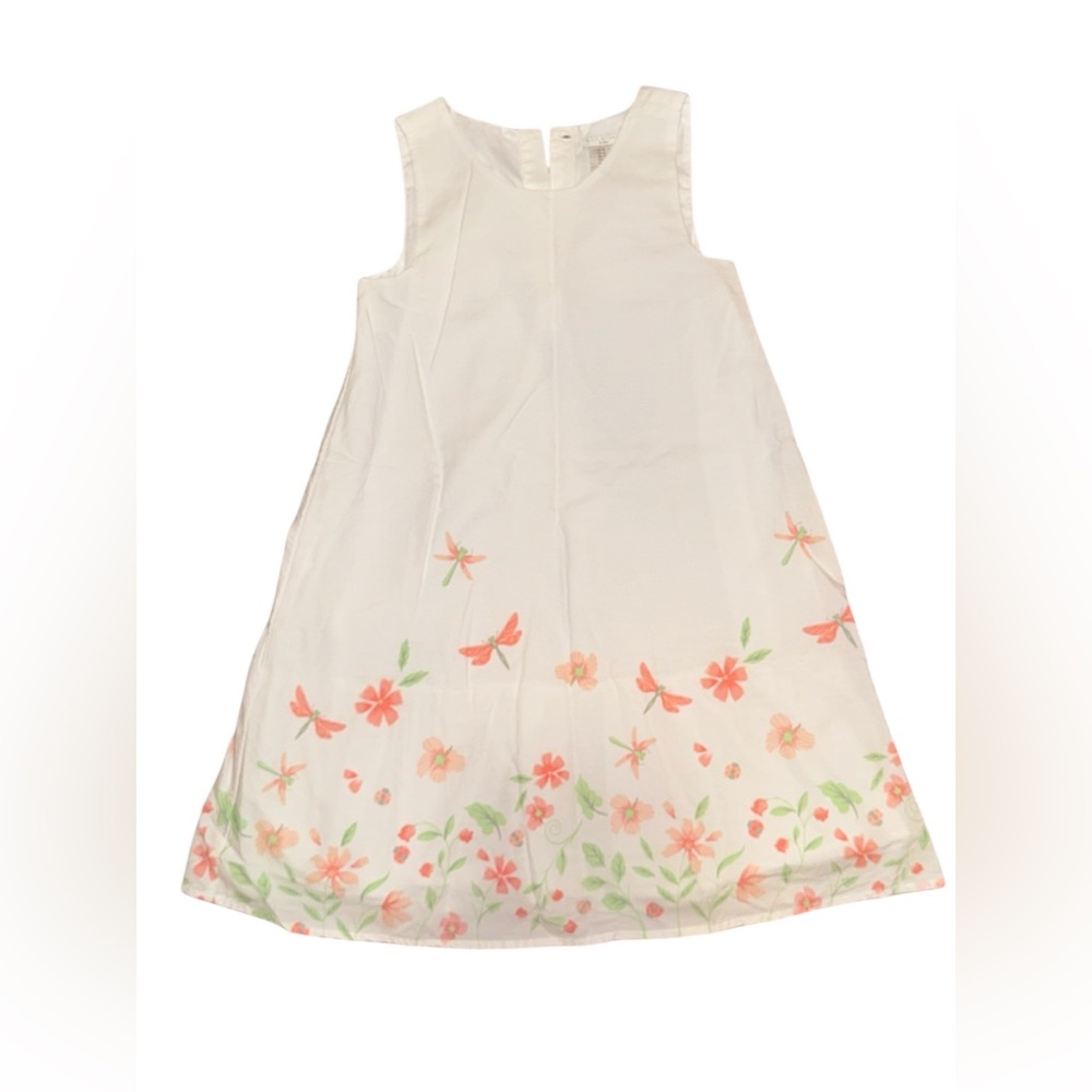 Max Studio Kids White Dress with Pink Floral Design